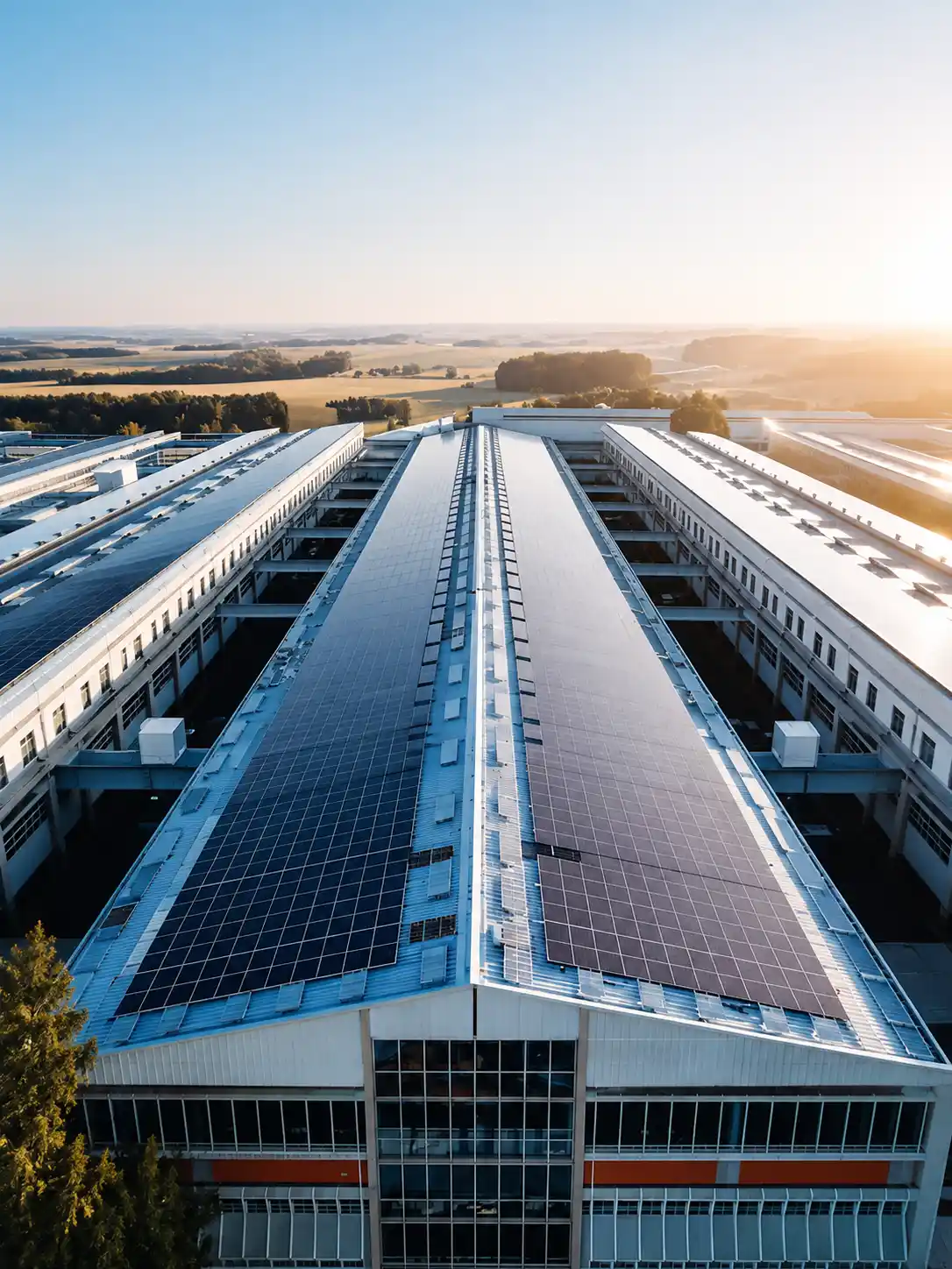 Commercial building with rooftop solar
